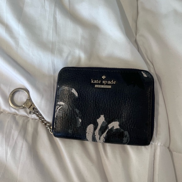 kate spade Handbags - Kate Spade Navy Leather Keychain Wallet